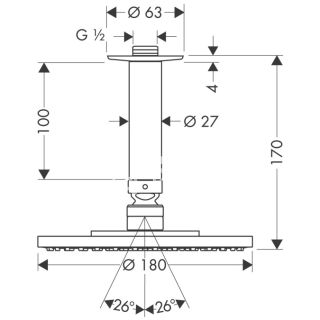 Верхний душ Hansgrohe Raindance 27464000 Хром